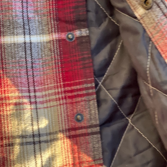 New Hooded Double Flannel Jacket with Snap On XLarge - Picture 7 of 9